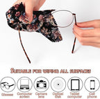 6 PCS Glasses Cleaning Cloth Eyeglass Cleaning Cloth Lens Eyeglasses Microfiber Cute Aesthetic Cloth for Unisex Women Girls Reusable Phone Screens Camera Multi-Patterns(6.3"x6.3")-Flowers Floral