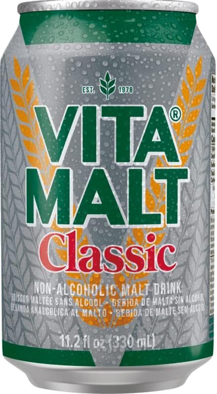 Vitamalt Classic, Non-Alcoholic Malt Drink, 11.2 Oz Can (Pack of 12)