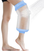 AUAUY Waterproof Knee Cast Cover for Shower, Reusable Adult Knee Cover, Soft & Comfortable Cast Protectors for Broken, Watertight Seal Protector for Bandages, Dressings, Wound Care Supplies