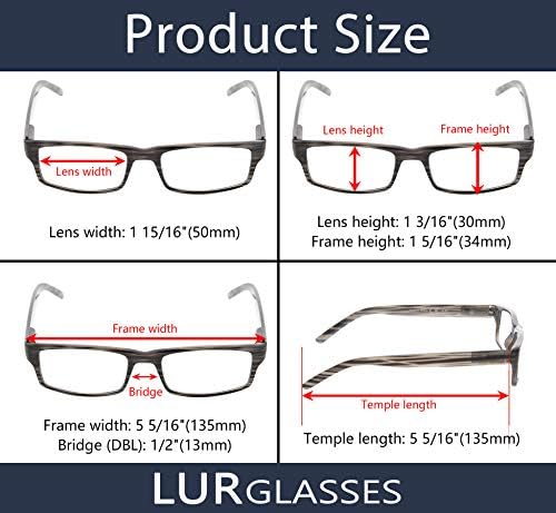 LUR READING GLASSES 3 pack Striped Include Sun Readers