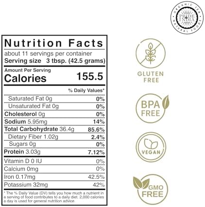 Pride of India- White Rice Flour 1 lbs (454 gm) Mild Slightly Sweet Neutral Taste Freshly Milled in Small Batches | Used for Cooking Baking Coating Thickening | Vegan, Gluten Free