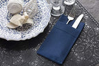 Navy Dinner Napkins Cloth Like with Built-in Flatware Pocket, Linen-Feel Absorbent Disposable Paper Hand Napkins for Kitchen, Bathroom, Parties, Weddings, Dinners or Events, 16x16 inches, Pack of 50