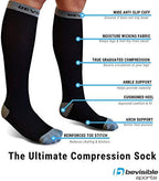 BeVisible Sports Ultimate Compression Socks 20-30mmHg For Men & Women 1 Pair