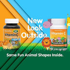 NaturesPlus Animal Parade Sugar-Free Children's Vitamin C, Natural Orange Juice Flavor - 90 Chewable Animal Shaped Tablets - Immune Support - Gluten Free - 45 Servings