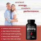 NutraChamps Korean Red Panax Ginseng Capsules | Extra Strength Ginsenosides for Energy, Focus, Performance, Vitality & Immune Support | Korean Ginseng Root Extract (120, Red)