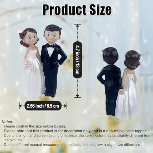 Wedding Cake Toppers Bride and Groom Resin Couple Figures Party Decor Gifts 4.7"