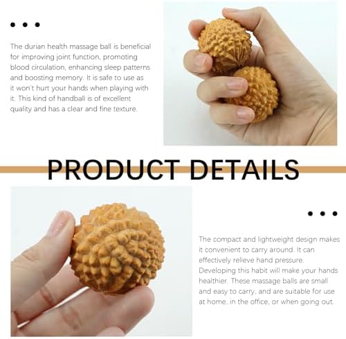 Baoding Balls, Wooden Chinese Hand Exercise Balls for Stress Relief Therapy - Cypress Wood Massage Balls for Finger Strength Relaxation, Traditional Anti-Anxiety Meditation Tool