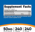 Nutricost Zinc Picolinate 50mg, 240 Vegetarian Capsules - Gluten Free and Non-GMO (240 Caps)