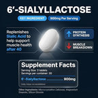 Muscle Health - Made in USA - Enhance Muscle Mass & Strength, Fast Workout Recovery, Reduce Fatigue & Boost Exercise Performance, 6-Sialyllactose (6-SL), 900mg, 90 Tablets (1 Pack)