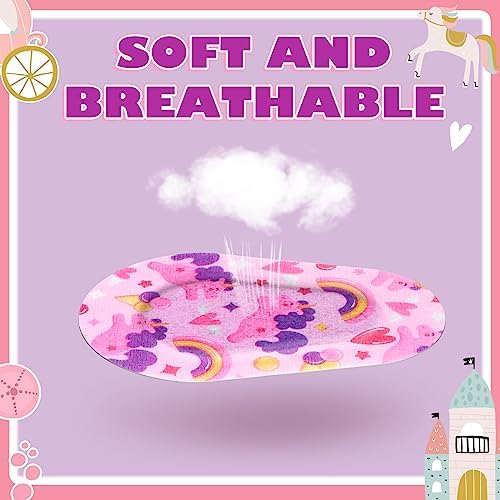60 Pcs Adhesive Kids Eye Patches for Girls Toddler Eye Patches Bulk Breathable Material, Light Blocking Cotton Colorful and Fun Designs Adhesive Bandages for Girls, 12 Styles