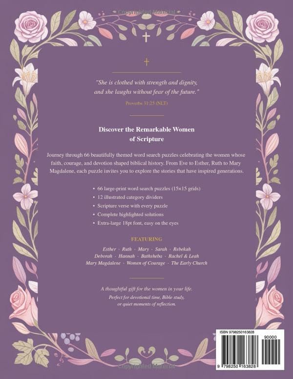 Large Print Word Search Puzzles for Adults and Seniors: Women of the Bible | 66 Faith-Themed Scripture Puzzles with Full Solutions