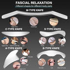 5 in 1 Stainless Steel Gua Sha Muscle Scraper Tools Set, Scraping Tools Kit for Physical Therapy, IASTM Tools, Guasha Tools for Deep Tissue Massage with Storage Bag