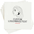 Noni Custom Logo Image Text Napkins Pack 50 100 200 500, Personalized Napkins For Party, Printed Business Wedding Monogrammed Cocktail Papers