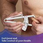 Body Tape Measure and Skinfold Caliper Body Fat Monitor Set - (Pack of 2) - Double Sided Body Tape Measures (150 cm /60 inches) - Skin Fold Body Fat Analyzer and BMI Measurement Tool, White by MEDca