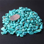 Natural 500 pcs Turquoise No Hole Undrilled Irregular Chip Gemstone Beads Rock Gravel Crystal Tumble Minerals Gravel Specimen Energy Decorative Stone Fish Tank Stone