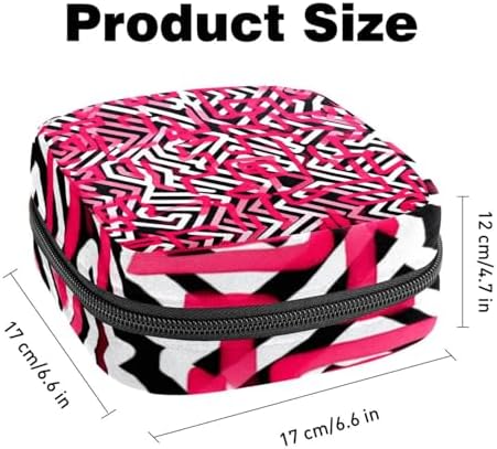 Period Bag,Sanitary Napkin Storage Bag,Abstract Pink Modern Geometric,Tampon Bag for Purse