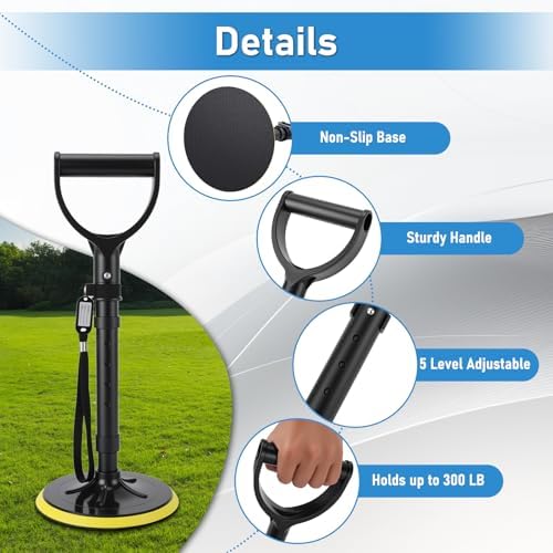 Mobility Aid Tool, 5 Height Adjustable Standing Assist Devices, Stand Assist Aid for Elderly, Elderly Lift Assist Supports Equipment for Gardening Weeding Floor Maintenance