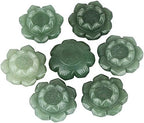mookaitedecor Green Aventurine Carved Gemstone Lotus Flower Statue Crystal Ball Stand/Candle Holder Decorative
