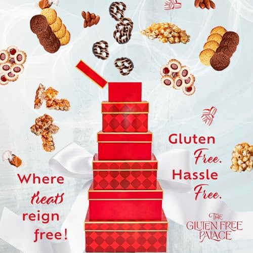 Gluten Free Palace Gift Basket Tower – Premium Festive Mother's Day Gift Tower – 6‑Tier Gourmet Dessert Gluten Free Cookie Tower for Mom – Gift Basket for Adults, Colleagues, Friends & Family