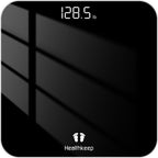 Digital Bathroom Scale for Body Weight: High-Precision 4-Sensor Accuracy, LED Display, 400lb/180kg Capacity, Safe Rounded Corners, Batteries Included