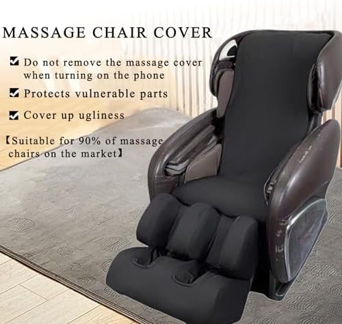 Full Body Shiatsu Massage Chair Protective Cover,Ultra Soft Stretch Fabric Massage Chair Zero Gravity Washable Cover Reclining Chair Dust Proof Cover,Black,Whole Body