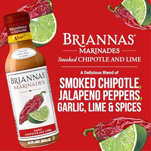 BRIANNAS - Smoked Chipotle and Lime Marinade - Small Batch, Gluten Free, Vegan Marinade made with Premium Ingredients - 12 oz. Bottles - 2 Pack