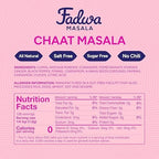 Fadwa Masala Chaat Masala Spice Mix - 4.5 oz Jar, Salt & Sugar Free, Non-Spicy Authentic Desi Spices for Pakistani & Indian Cooking, Curry, Garam Masala - No Artificial Ingredients - Gluten Free