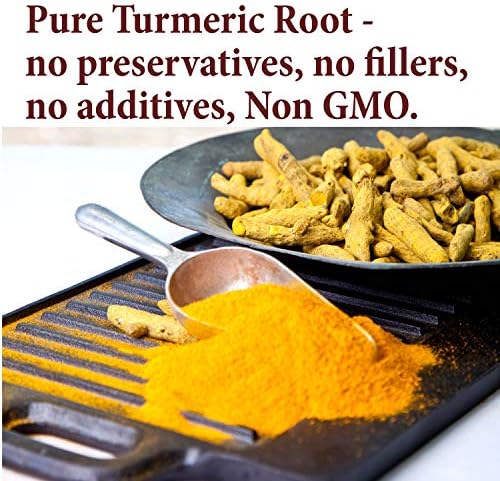 The Spice Way Turmeric Powder - (8 oz) powdered ground tumeric root (curcuma) - Great turmeric root fresh for curries, soups, teas, masala, and golden milk or tumeric powder for skin