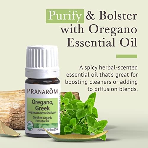 Pranarom - Oregano Essential Oil (5ml) - 100% Pure Natural Therapeutic Grade Essential Oil for Diffusing and Cleaning | USDA and ECOCERT Certified Organic