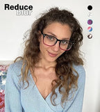 Square Reading Glasses for Women - Oversized Readers Ladies - Black Purple Frame +0.75