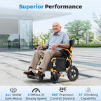 YF001 Zygenair Electric Wheelchair 330Lbs Capacity Durable Electric Wheelchairs for Adults, Lightweight Motorized Wheelchair with 12Ah Lithium Battery, Foldable Power Wheelchair (Orange, Standard)