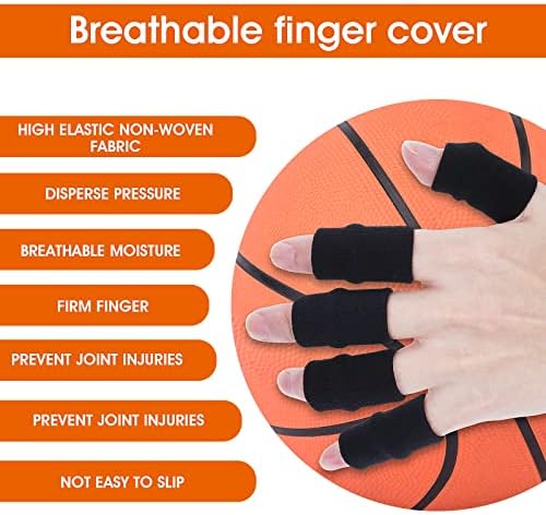 Yolev 10 Finger Splint Trigger Finger Splint Protectors Thumb Braces Support Elastic Finger Splint Compression Protector Braces for Relieving Pain Arthritis Aids