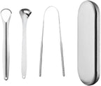 3pcs Stainless Steel Tongue Scraper Kit – Deep Clean Thick Coating & Eliminate Bad Breath, Flexible Bristle-Free Design with Comfort Handle, Hygienic Oral Cleaner for Daily Use & Travel