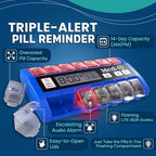Digital Pill Box with Alarms – Pill Organizer with Flashing Lights & Beeping Reminders – Monthly Pill Dispenser for Seniors, Dementia, Alzheimer’s, Medication & Vitamin Management