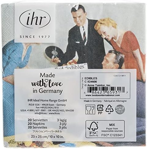 Boston International IHR Anne Taintor, 20 Count Cocktail Beverage Paper Napkins, 5 x 5-Inches, Edibles (C824600)