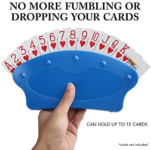 LotFancy Playing Card Holder for Adults Kids Seniors, 2 Pack, Card Holders for Playing Cards, Family Card Game Nights, Canasta, Poker Parties, Plastic, Hands Free