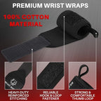 TECEUM Weightlifting 18" & 12" Wrist Wraps with Thumb Loop – Heavy Duty Wrist Workout Braces for Men and Women – Ideal for Powerlifting, Strength Training, Bodybuilding