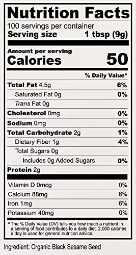 Anthony's Organic Black Sesame Seeds, 2 lb, Raw, Unhulled, Batch Tested & Verified Gluten Free, Keto Friendly
