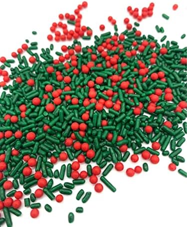 Holly Berry Mix Sprinkles, Bulk Size (1 lb. Resealable Zip Lock Stand Up Bag)