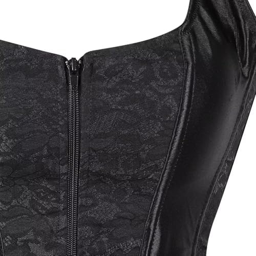 Corset Dress Bustier Lingerie Skirt Set Gothic Outfits Costume Basquesr Victorian Black Red
