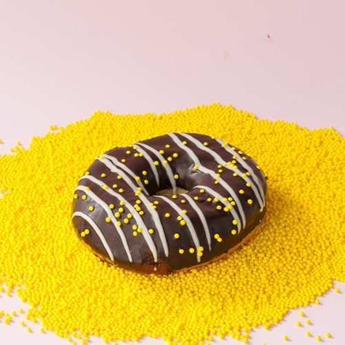 Yellow Nonpareils Sprinkles, Sujoygar 4oz Edible Cake Sprinkles for Ice Cream Toppings Cupcake Chocolate Decoration, Wedding Party Cookies Baking Dessert Food Supplies