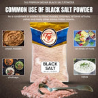 TAJ Black Salt Powder 7-Ounce (200g) | Kala Namak | Vegan & Gluten Friendly, GMO Free