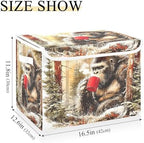 Collapsible Storage Basket with Lid Forest Gorilla Print 1 Pack, Storage Organizer Cube Bin for Home Office