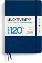 LEUCHTTURM1917 - 120G Special Edition - Medium Hardcover Notebook - 203 Numbered Pages with 120gsm Paper (Navy, Ruled)
