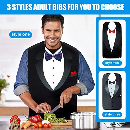 Adult Bibs - Washable, Reusable Clothing Protectors with Crumb Catcher for Men & Elderly