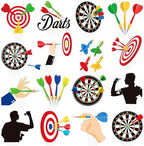 Dart Theme Party Cupcake Toppers 48pcs Dart Target Theme Cupcake Toppers for Dart Lovers Birthday Party Dart War Baby Shower Supplies