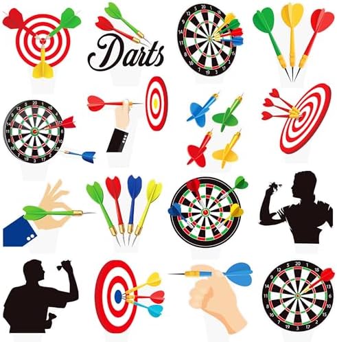 Dart Theme Party Cupcake Toppers 48pcs Dart Target Theme Cupcake Toppers for Dart Lovers Birthday Party Dart War Baby Shower Supplies