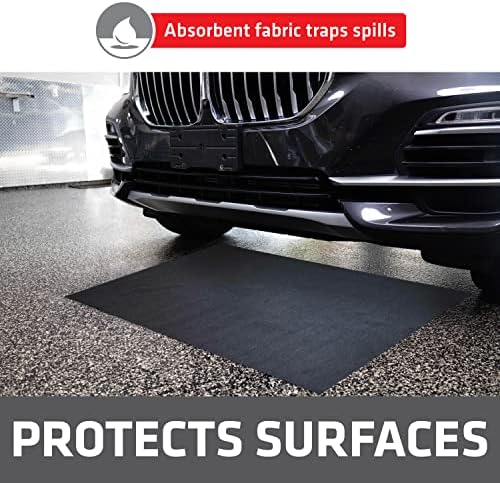 Drymate XL Oil Spill Mat (36" x 59"), Premium Absorbent Oil Pad, Reusable, Washable, Durable, Waterproof Backing Contains Liquids, Protects Garage Floor Surface (USA Made)