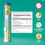 German Magnesium Oxide Supplement | Effervescent Tablets | Orange Flavor – 200 mg Magnesium per Serving | Sugar Free, Vegan – T&D Pharma – Made in Germany