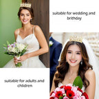 Queen Rhinestone Crown, Gold Wedding Crowns, Royal Princess Crystal Tiara Crown for Women Costume Party